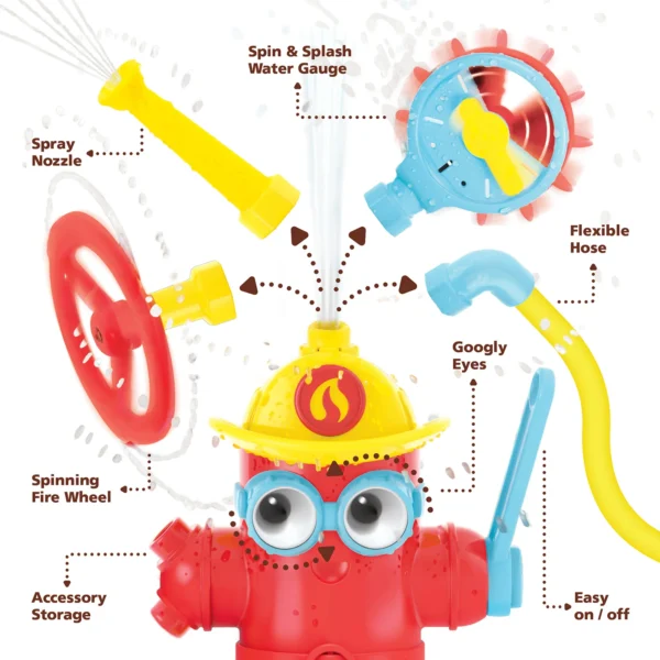 Yookidoo Fire Hydrant Baby Bath Toy Ready Freddy - Image 4