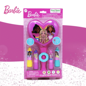 Barbie Plant based Flavored Lip Balm Set with Light Up Mirror