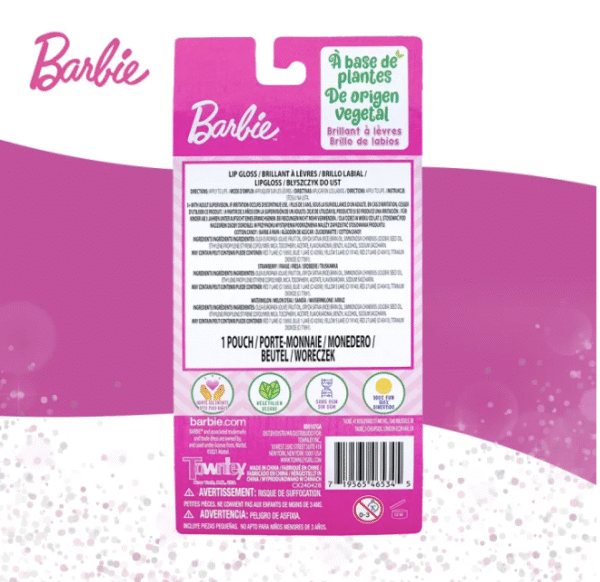 Barbie Plant-Based Flavored Lip Gloss Set with Pouch - Image 2
